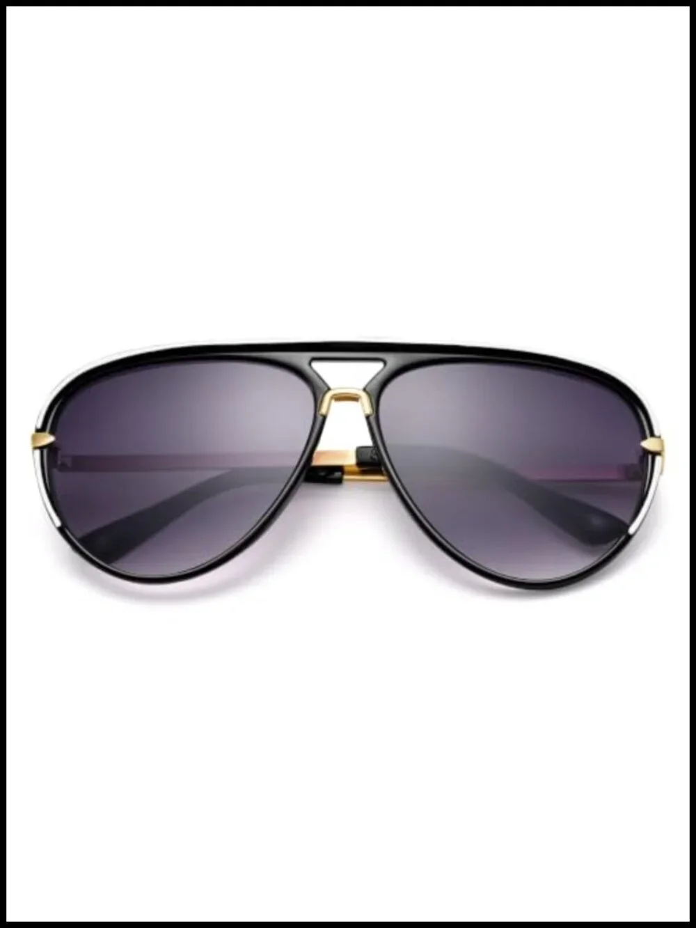 Gold Plated Oversized Aviator Sunglasses Double Bridge UV400 Unisex